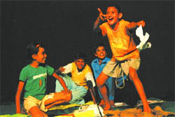 scene from the play Rabba Rabba Meeh Varsa being enacted at the Balwant Gargi Open Air Theatre in the Rose Garden, Bathinda