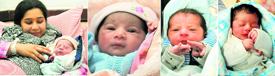 Babies who were born on 11.11.11 at various hospitals in Chandigarh.