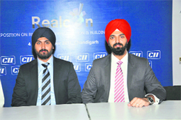 Jaideep Takkar(left) and Tarundeep Singh Takkar, Directors (Investments and Marketing) of KBK Environ Infrastructures Limited announce the launch of service apartment project 