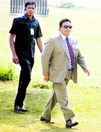Cine star Rishi Kapoor during the shooting of a film at the Forest Research Institute in Dehradun on Saturday.