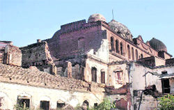 A dilapidated portion of the complex.