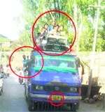 The photo of an overloaded minibus that was uploaded onto Facebook
