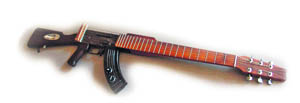 Gun-guitar  an AK-47 modified into a six-string electric guitar