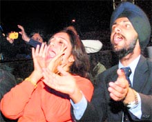 Boisterous fans enjoy the performance of Punjabi singer Gippy Grewal at PEC Fest in Chandigarh on Sunday