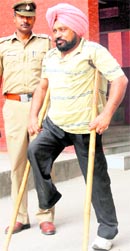 Surjit Singh at the Sector 34 police station in Chandigsarh