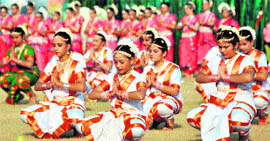 Students of Sacred Heart School, Sarabha Nagar, perform during their annual function.