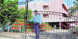 The closed gates of DAV Public School in Amritsar on Monday.