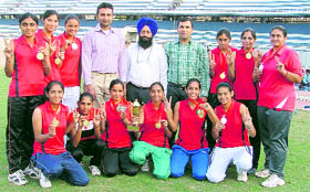 Winners pose with their trophy in Ludhiana