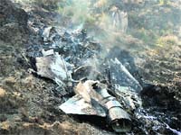 A PAF jet, believed to be a JF-17 Thunder fighter, crashed in Attock on Monday killing its pilot