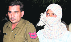The accused being taken for medical examination at Panchkula on Monday. 