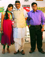 Actors of the forthcoming TV serial Chidiya Ghar at a press meet in New Delhi on Tuesday.