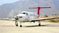 A plane of Deccan Aviation that landed at Pithoragarh on Tuesday