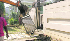 Encroachments being  removed near Udham Singh Nagar in Ludhiana.
