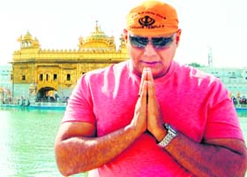 Actor Puneet Issar at the Golden Temple in Amritsar on Wednesday