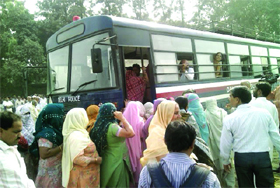Farmers under the banner of the Khatihar Majdoor Sangharsh Samiti court arrest after trying to stop the construction of DDA flats at Barbala village in New Delhi