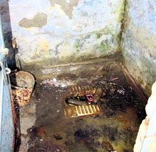 A filthy toilet at the school in Jalandhar
