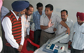 EVM machines have been tested for defects. A Tribune photo