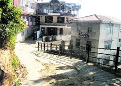 The road proposed to be widened near Rama Devi Inter-College