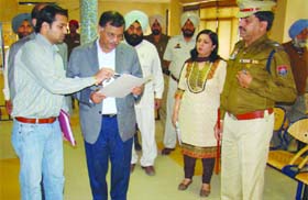 Chief Secretary SC Aggarwal inspects work at a suvidha kendra in Nawanshahr on Thursday