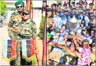Captain Gagandeep Singh and Lieutenant Jasjit Kaur, both of whom are ex-NCC cadets, at the NCC headquarters in Ludhiana