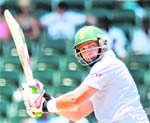South Africas Jacques Kallis looks on after playing a shot during the first day of the second Test against Australia at the Wanderers Stadium in Johannesburg