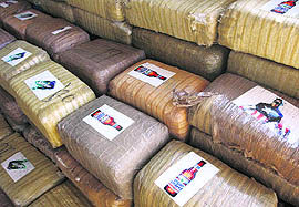 Packages containing marijuana seized by US authorities