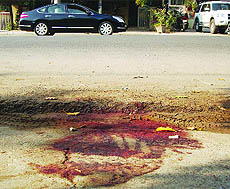 The spot where the pizza boy died at GK-I in New Delhi on Friday.