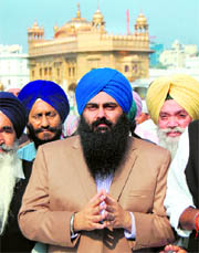 Canadian minister Tim Uppal at the Golden Temple in Amritsar on Friday.
