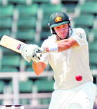 Australia's Shane Watson bats on the second day in Johannesburg on Friday.  AFP