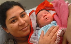 A woman who delivered baby with C-section at a private hospital in Bathinda on Saturday.