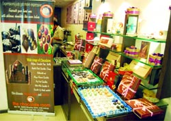 An array of beautifully wrapped chocolate delights at a shop in Amritsar