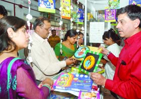 Unique designs of fun games displayed at the international trade fair at Pragati Maidan in New Delhi