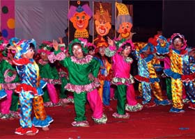 Students of Manav Rachna International School perform during the 2nd Annual Day Exuberance-2011 in Gurgaon on Sunday
