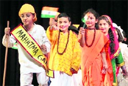 Students of Stephens International Public School perform during the annual day celebrations in Jammu on Sunday