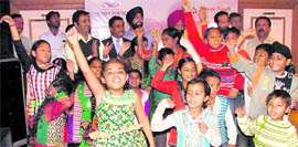 Thalassaemic kids at a function in Ludhiana.