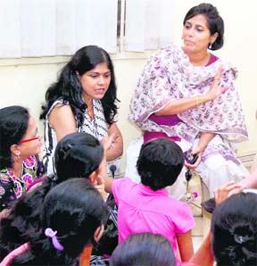 Vinita Kamte, wife of 26/11 martyr Ashok Kamte, during a workshop for women in Mumbai on Sunday. 