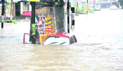 The submerged Bhagat Singh Chowk