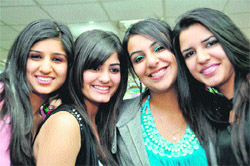 Participants of a Miss Fresh contest in Dehradun