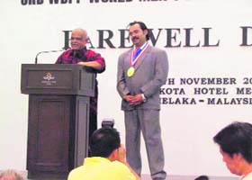 Amit Swami after winning the medal at Malacca in Malaysia