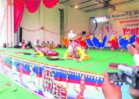 Students perform at the Annual Youth Festival of Chaudhary Devi Lal University in Sirsa