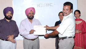 An aspirant receiving certificate at the Government Polytechnic College in Bathinda on Monday