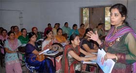 English teachers undergo training at Des Raj School in Bathinda on Tuesday