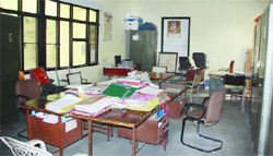 The district administrative complex wears a deserted look following a strike by the ministerial staff in Jalandhar