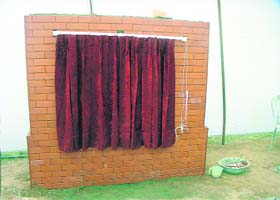 The foundation stone of the sewerage project awaits inauguration