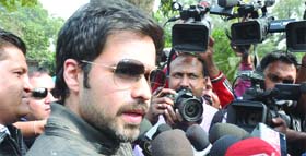 Bollywood actor Emran Hashmi at Parliament House to promote his film 'Dirty Picture' during the ongoing winter session in New Delhi on Wednesday
