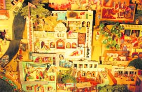 The world’s largest hand-made mural in the boat building depicts a day’s life in Punjab