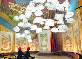 �Tree of Light� and seven hand- embroidered panels depict the life and times of Guru Nanak Dev at the Khalsa Heritage Memorial Complex, Anandpur Sahib