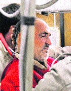 Ghulam Sofi, one of the two injured in the blast, in a Srinagar hospital