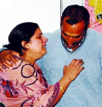 Wailing parents of Ritish at the Police Commissioners Office in Amritsar on Sunday