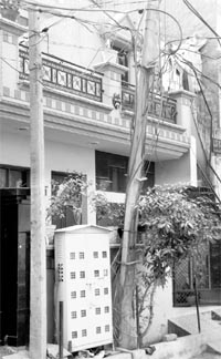Meter box near the boundary wall of a house at Ward No 13 in Zirakpur